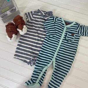 Janie & Jack 7 for all Mankind Robeez Overall Onesies Bootie SET Size 3-6 MO